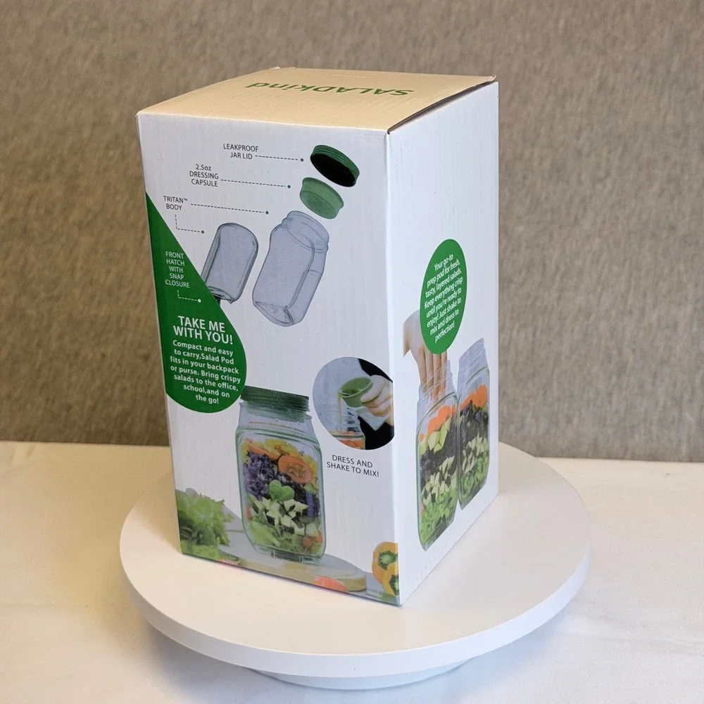 SALADkind Salad Pod Portable Prep Container Tritan Body Leakproof Lid HY-752 NEW